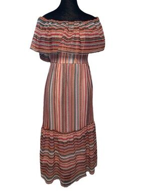 Sam Edelman Colorful Macrame Crochet Dress Women’s Sz 8 Boho Festival Rainbow